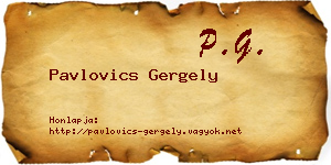 Pavlovics Gergely névjegykártya