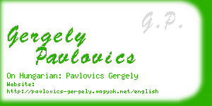 gergely pavlovics business card